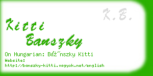 kitti banszky business card